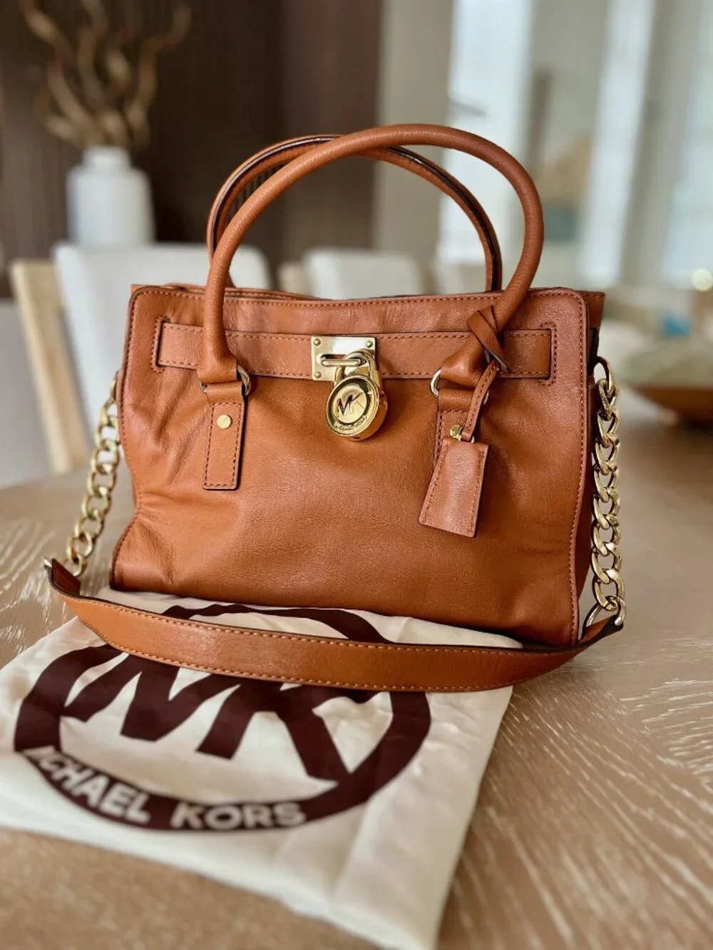 Michael Kors MK Signature Caramel Satchel